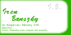 iren banszky business card